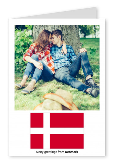 Carte postale avec le drapeau du Danemark