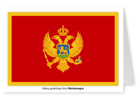 Carte postale avec le drapeau du Monténégro