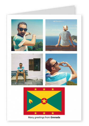 Carte postale avec le drapeau de la Grenade