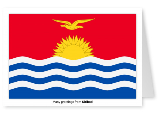 Carte postale avec le drapeau de Kiribati