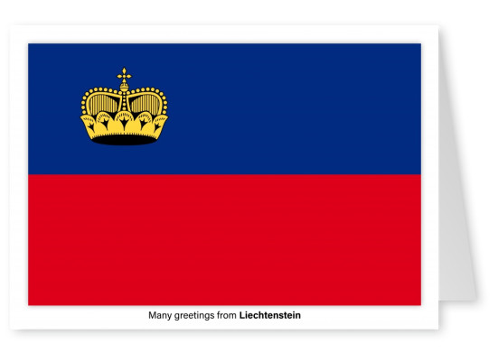 Carte postale avec le drapeau du Liechtenstein