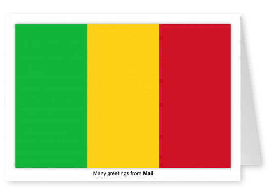 Carte postale avec le drapeau du Mali