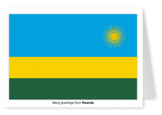 Carte postale avec le drapeau du Rwanda