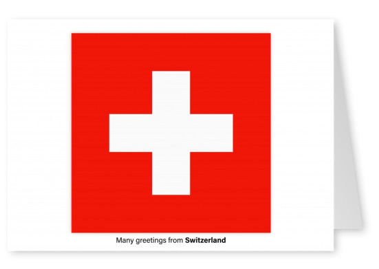 Carte postale avec le drapeau de la Suisse