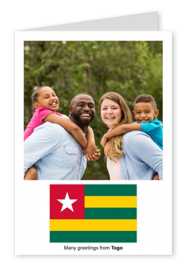 Carte postale avec le drapeau du Togo