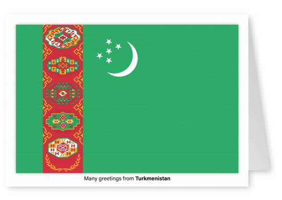 Carte postale avec le drapeau du Turkménistan
