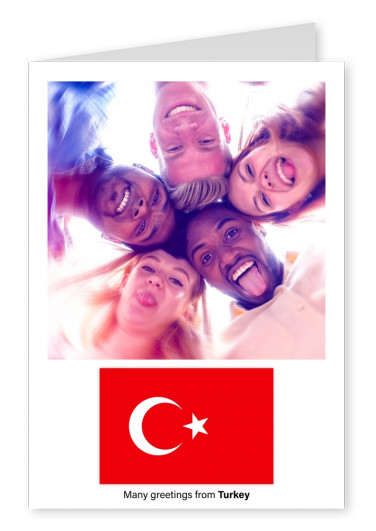 Carte postale avec le drapeau de la Turquie