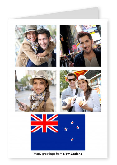 Carte postale avec le drapeau de la Nouvelle-Zélande