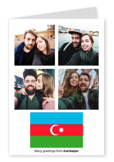 Cartolina con la bandiera dell'Azerbaigian
