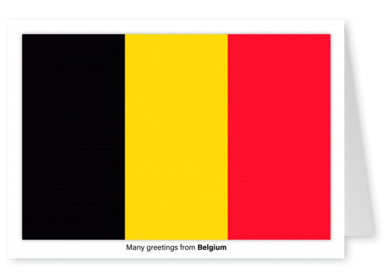 Cartolina con la bandiera del Belgio
