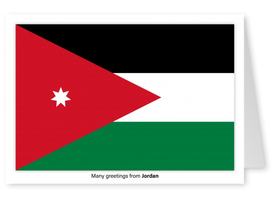 Cartolina con la bandiera della Giordania