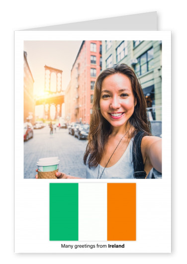 Cartolina con la bandiera dell'Irlanda