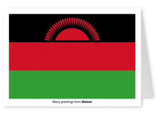 Cartolina con la bandiera del Malawi