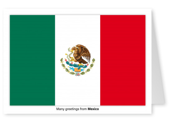 Cartolina con la bandiera del Messico