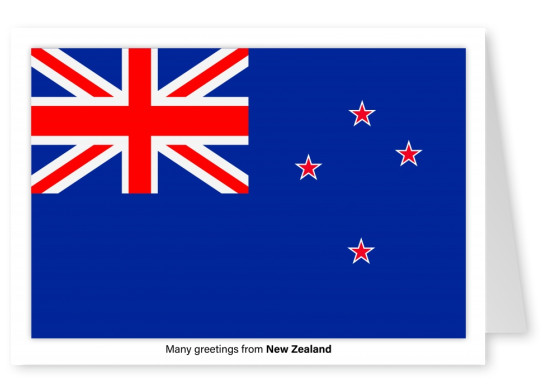 Cartolina con la bandiera della Nuova Zelanda