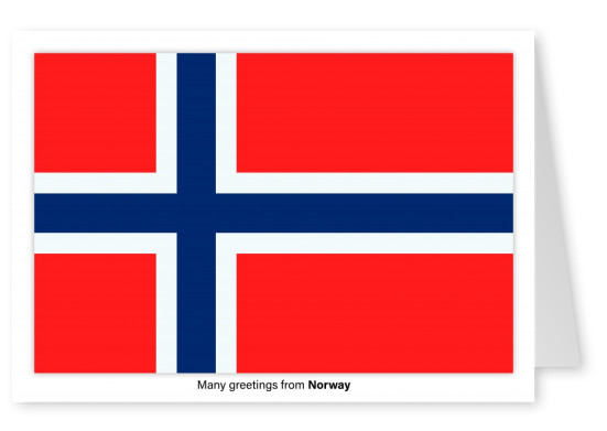 Cartolina con la bandiera della Norvegia