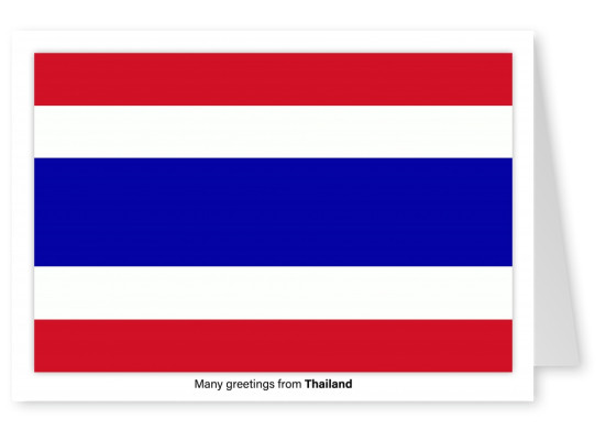 Cartolina con la bandiera della Thailandia