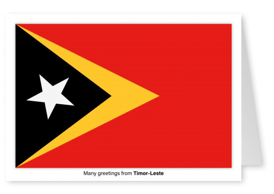 Cartolina con bandiera di Timor-Leste