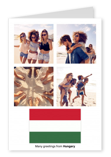 Cartolina con la bandiera dell'Ungheria