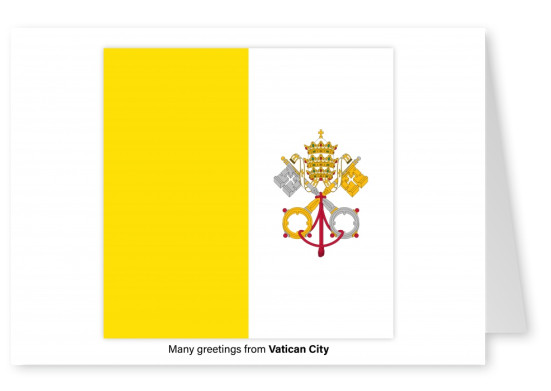 Cartolina con la bandiera della Città del Vaticano
