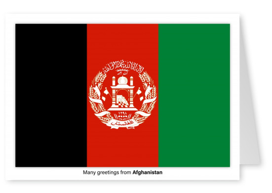 Ansichtkaart met een vlag van Afghanistan