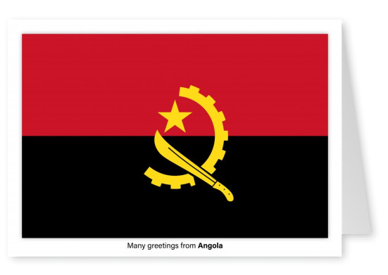 Ansichtkaart met een vlag van Angola