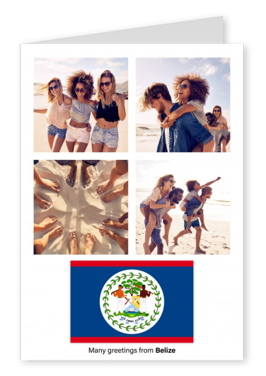 Ansichtkaart met de vlag van Belize
