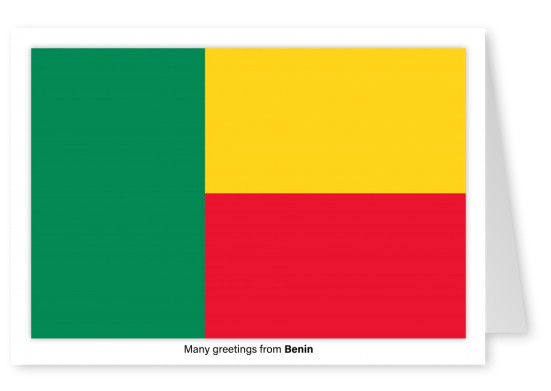Ansichtkaart met een vlag van Benin