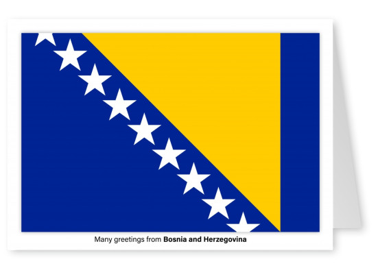 Ansichtkaart met een vlag van Bosnië en Herzegovina