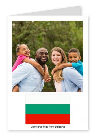 Ansichtkaart met een vlag van Bulgarije