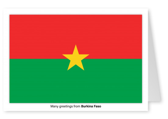 Ansichtkaart met een vlag van Burkina Faso