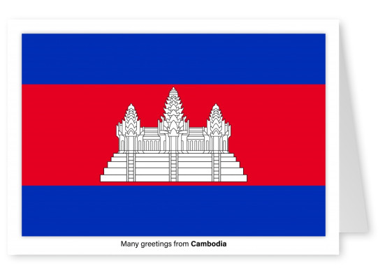 Ansichtkaart met een vlag van Cabo Cambodja