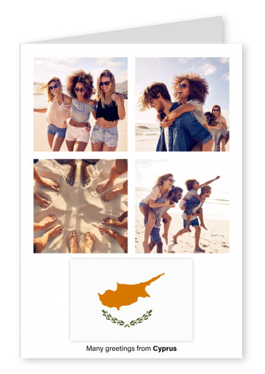 Ansichtkaart met een vlag van Cyprus