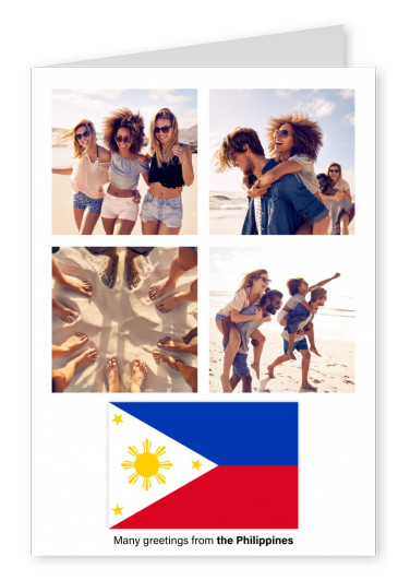 Ansichtkaart met een vlag van de Filippijnen