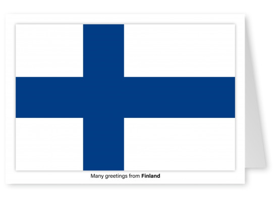 Ansichtkaart met de vlag van Finland
