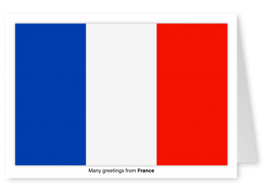 Ansichtkaart met de vlag van Frankrijk