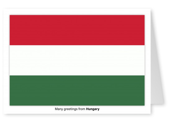 Ansichtkaart met een vlag van Hongarije