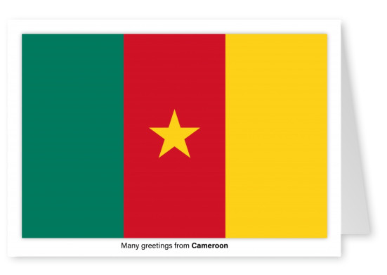 Ansichtkaart met een vlag van Kameroen