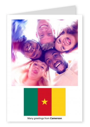 Ansichtkaart met een vlag van Kameroen