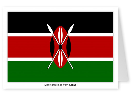 Ansichtkaart met een vlag van Kenia