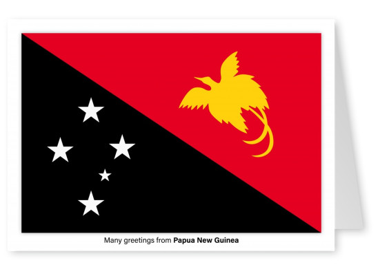 Ansichtkaart met een vlag van Papoea-Nieuw-Guinea