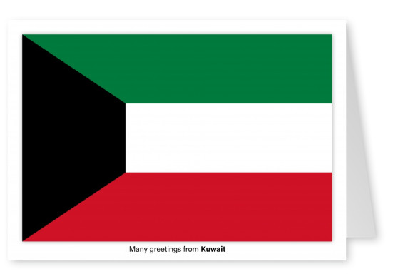 Ansichtkaart met een vlag van Koeweit