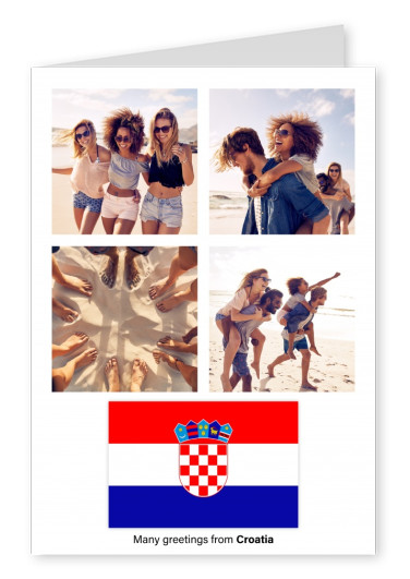 Ansichtkaart met een vlag van Kroatië