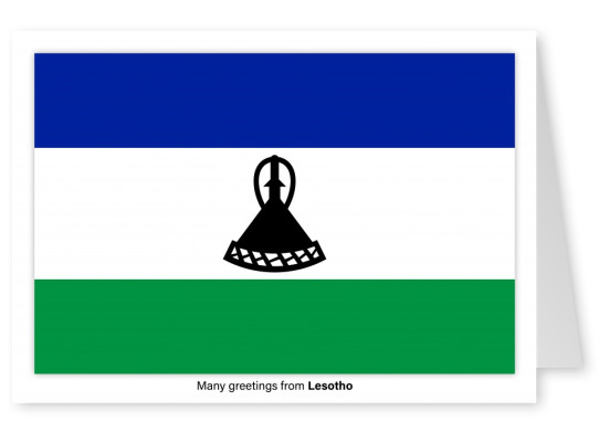 Ansichtkaart met een vlag van Lesotho