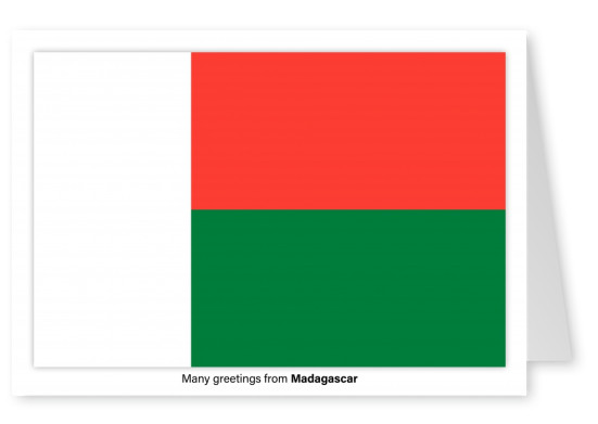 Ansichtkaart met een vlag van Madagaskar
