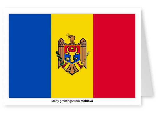 Ansichtkaart met een vlag van Moldavië