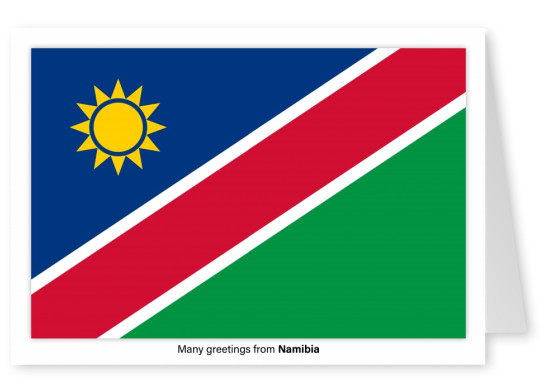 Ansichtkaart met een vlag van Namibië