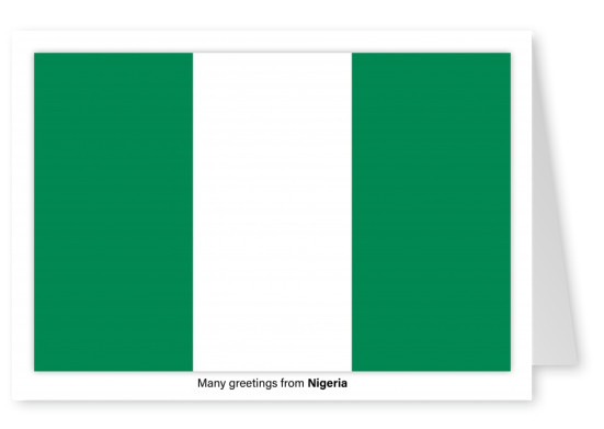 Ansichtkaart met een vlag van Nigeria