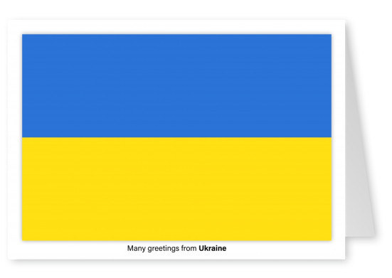 Ansichtkaart met een vlag van Oekraïne