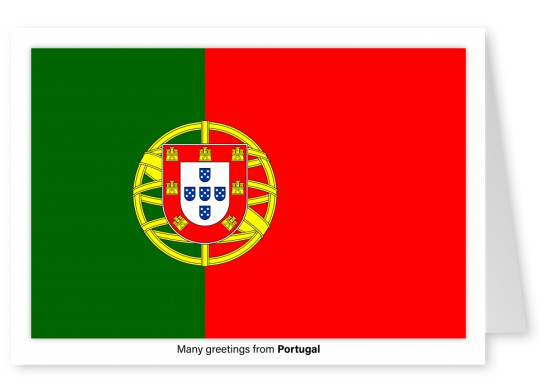 Ansichtkaart met de vlag van Portugal